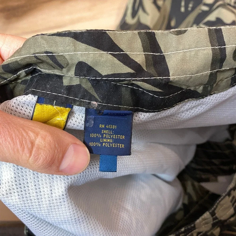Polo Ralph Lauren Mens Tropical Leaf Camo‎ Board Shorts Olive Green Size 36
